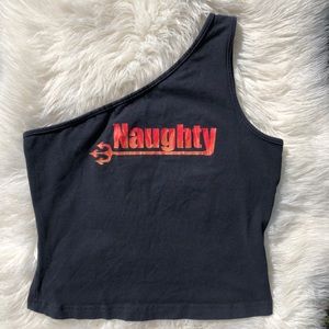 Naughty One Shoulder Crop Top